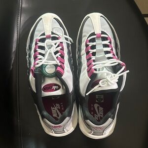 Nike Mens Air Max Sneakers - Black, White, Pink Accents